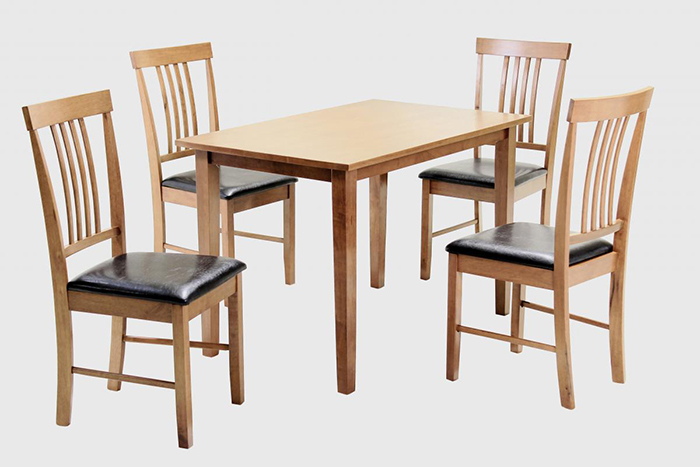 Massa Rubber Wood Dining Set With 4 Chairs